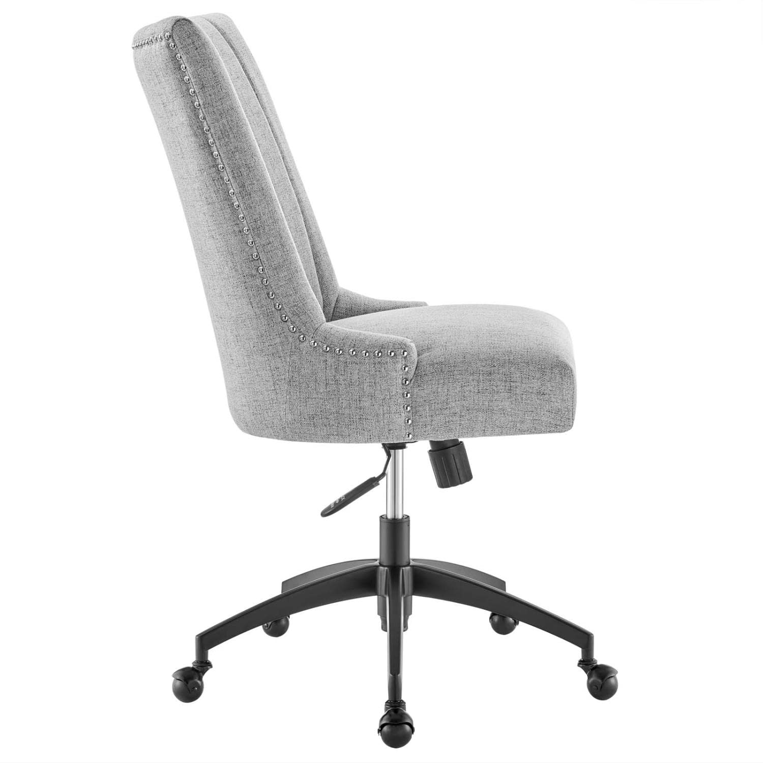 Modway EEI-4576-BLK-LGR Empower Channel Tufted Fabric Office Chair, Black Light Gray