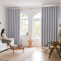 MOONVAN Windows Greyish White Blackout Curtains 84 inches Long 2 Panels Set Grommet Blackout Drapes Energy Saving Noise Reducing