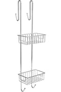 INDIAN DECOR. 31005 Shower Caddy Hanging  2Tier Storage Basket Steel Bathroom Shelves  No Drilling Required  Large Hangable