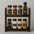 Firebees 2Tier Kitchen Rack Organizer | Engineered Wood Tabletop Shelf For Spice, Jars & Masala | Countertop Storage Stand For 