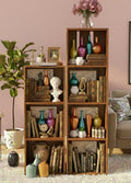 The Good Luck Wood Storage Unit Cube Tier Strong Bookcase Shelving Brown, 3, 4 Tier