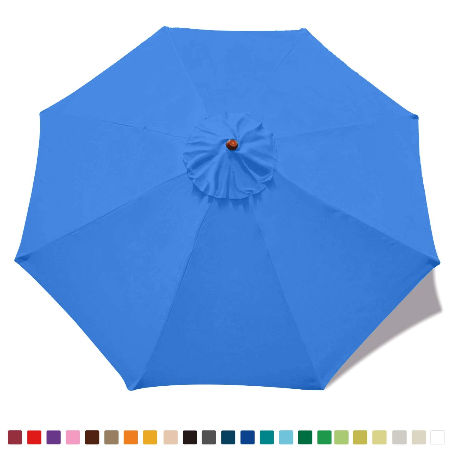 Mastercanopy Patio Umbrella 9 Ft Replacement Canopy For 8 Ribs-Sky Blue
