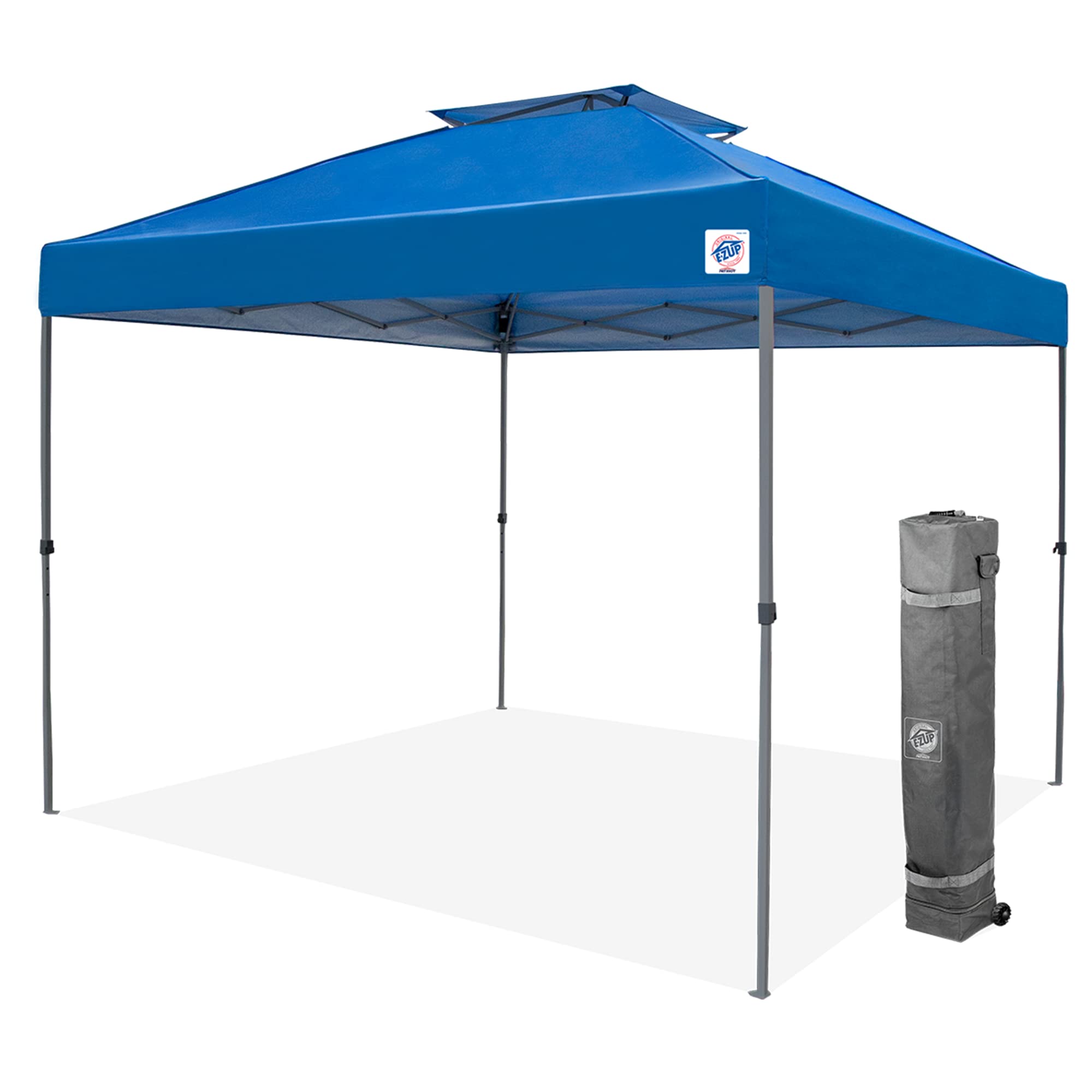 E-Z Up Patriot One-Up Technology Vented Shelter, 10' X 10', Royal Blue