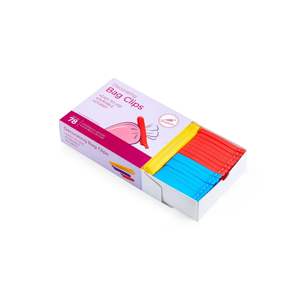 Keenpioneer Decorating/Icing Bag Sealing Clips, 78 Pack, Multipurpose For Food And Snack Storage, 4Inch And 6Inch Long