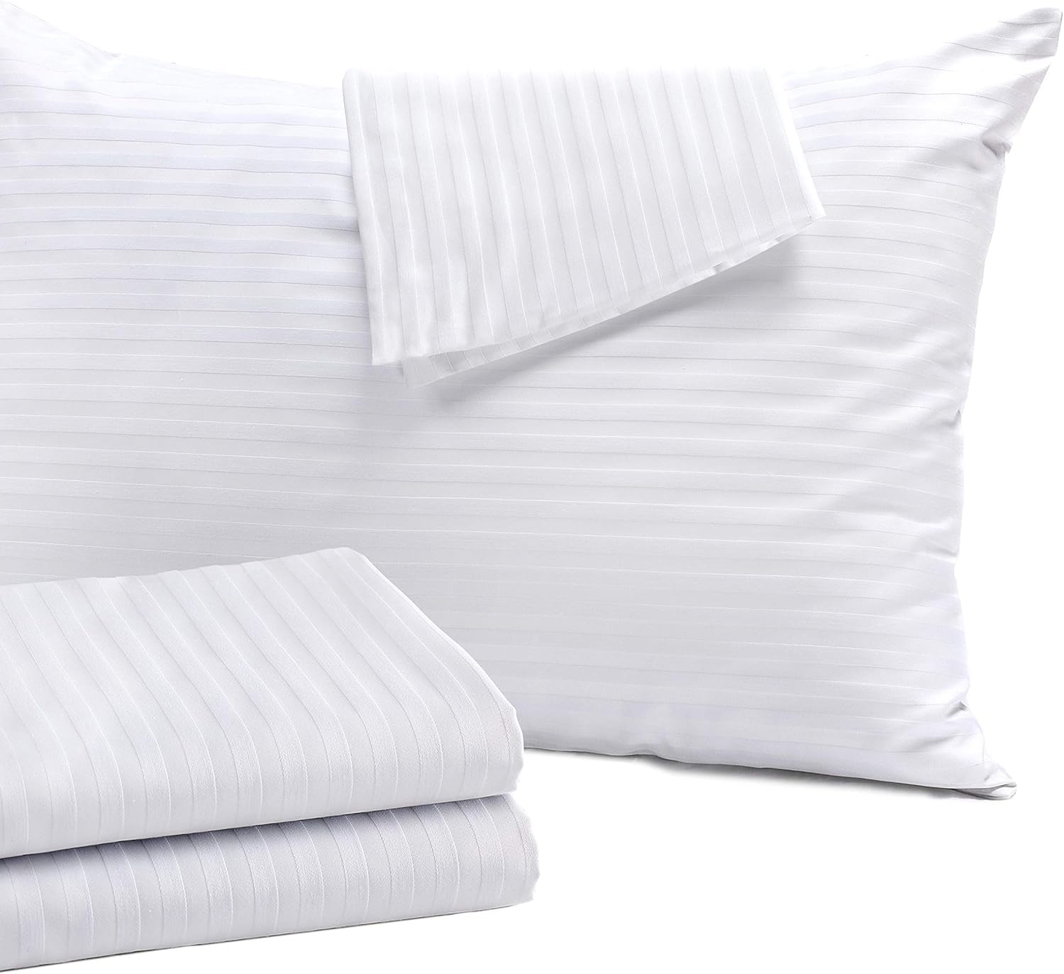 Set Of 8 Pillow Protectors With Zipper King Size - 100% Resistant To Stains, Dust & Dirt - Washable Covers For Increased Pillow