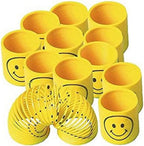 Smile Spring Value Pack Favors - 1.38'' X 1.38'' (Pack Of 12) - Vibrant Yellow Plastic Party Keepsakes - Unique & Fun For All Oc