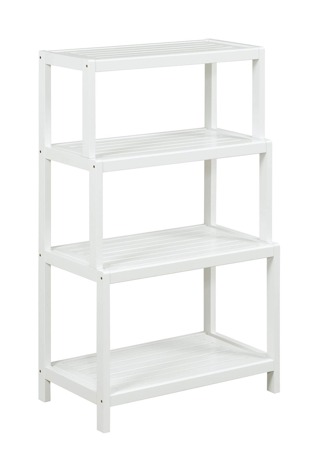 HomeRoots Hardwood 37' Bookcase with 4 Shelves in White