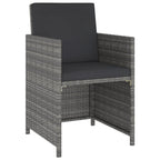 6 Piece Outdoor Dining Set with Cushions Poly Rattan Gray