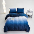 Clothknow Blue White Fluffy Comforter Set King 3Pcs Gradient Blue White Bedding Comforter Sets Velvet Comforter Soft Dark Blue W