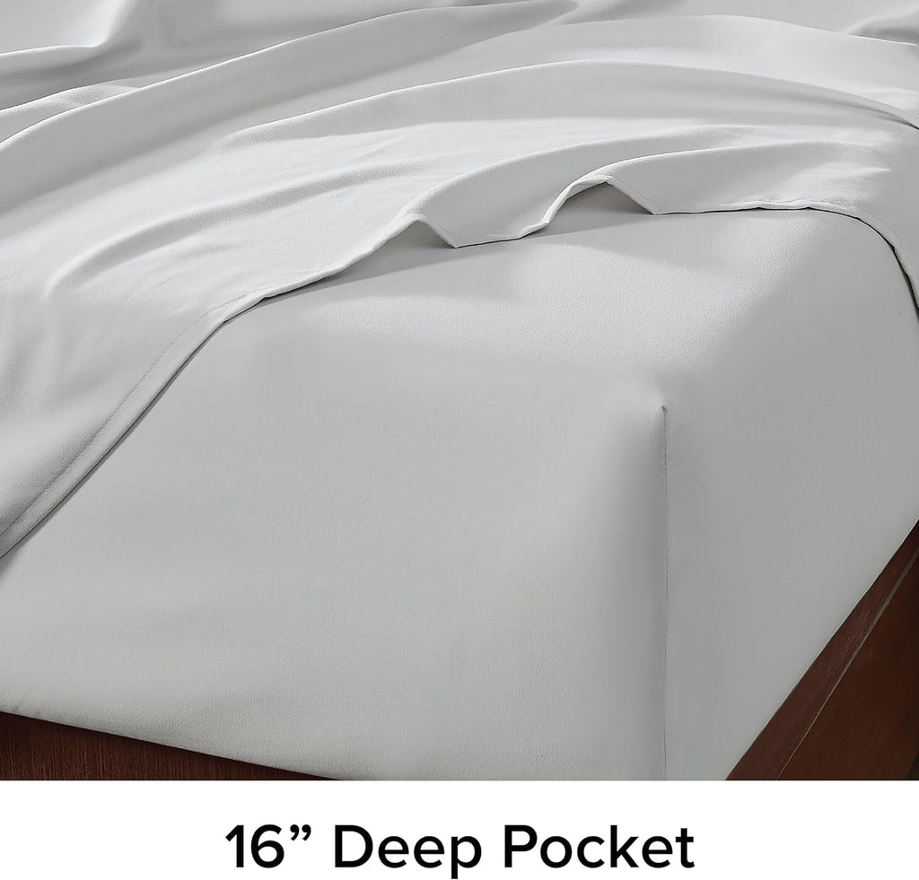 Ugg Hedi King Sheet Set 4-Piece Luxury Cooling Sheets Deep Pockets Premium Bedding With 2 Pillow Shams Hypoallergenic Machine Washable Soft Lightweight Bed Set For Bedroom, King, Stone Grey