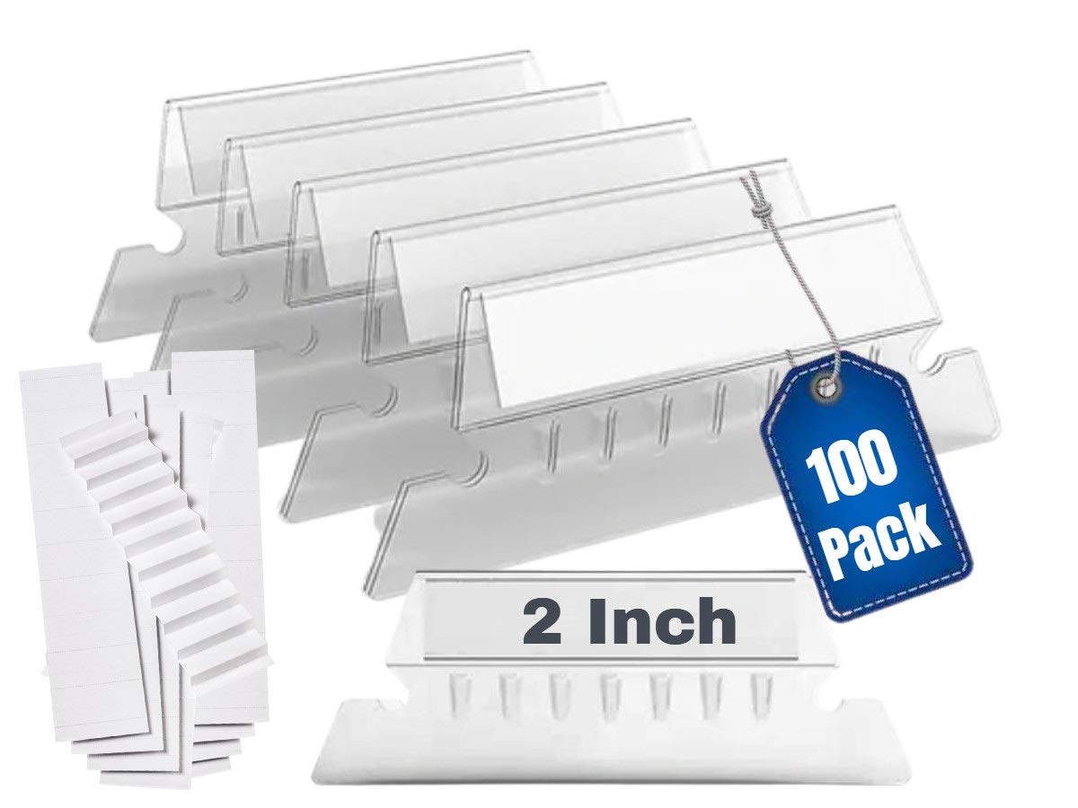 1Intheoffice Plastic Clear Tabs, And Inserts 2' X 5/8', 100/Pack (2')