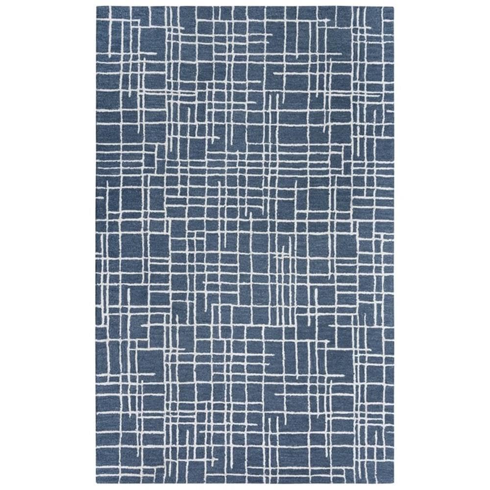 Classic 7'9" X 9'9" Geometric Blue/Blue Hand Tufted Area Rug