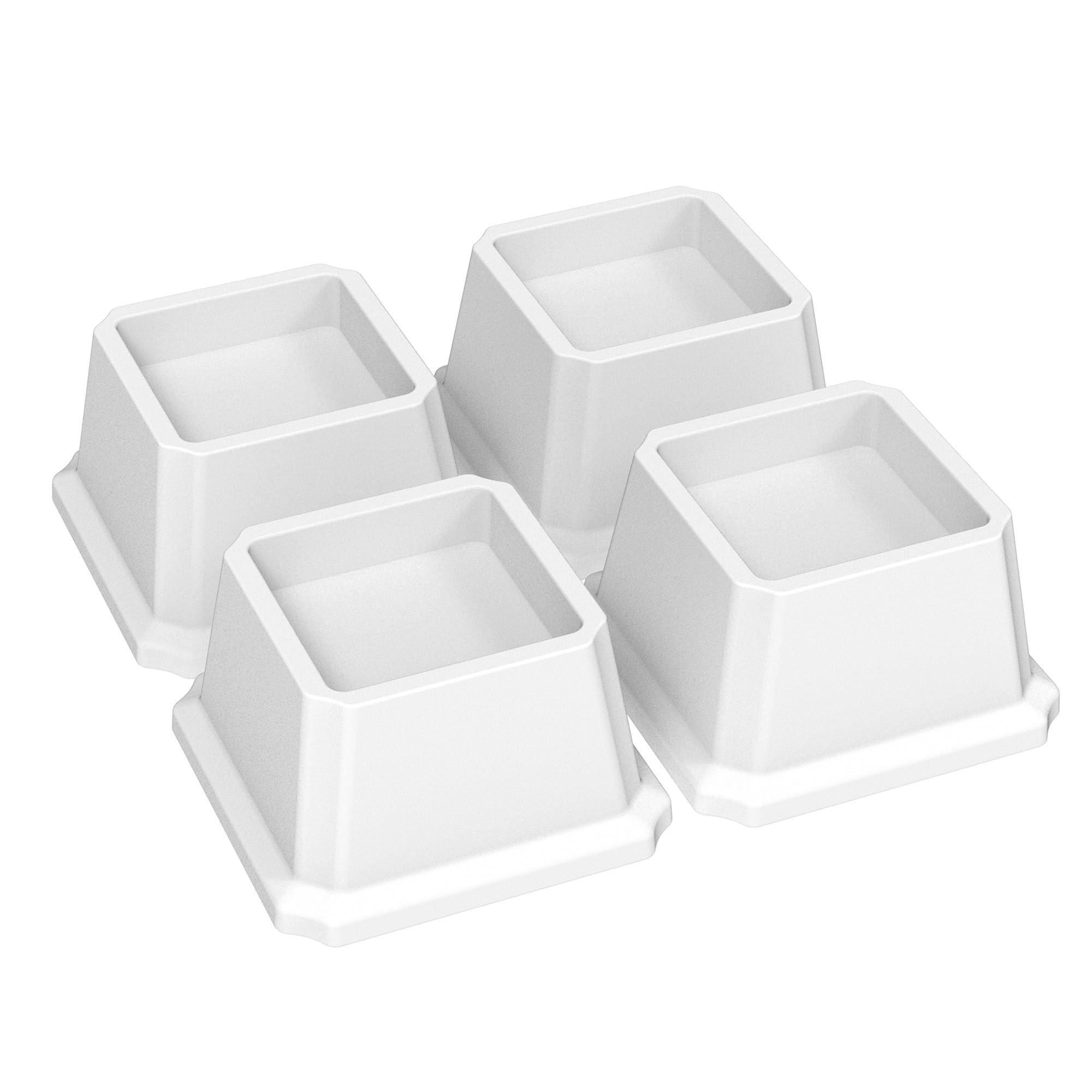 Napnapday Bed Risers 2 Inch Heavy Duty Bed Furniture Elevators, 1,500 Lbs Lifts Up Riser For Sofa And Table Set Of 4, White