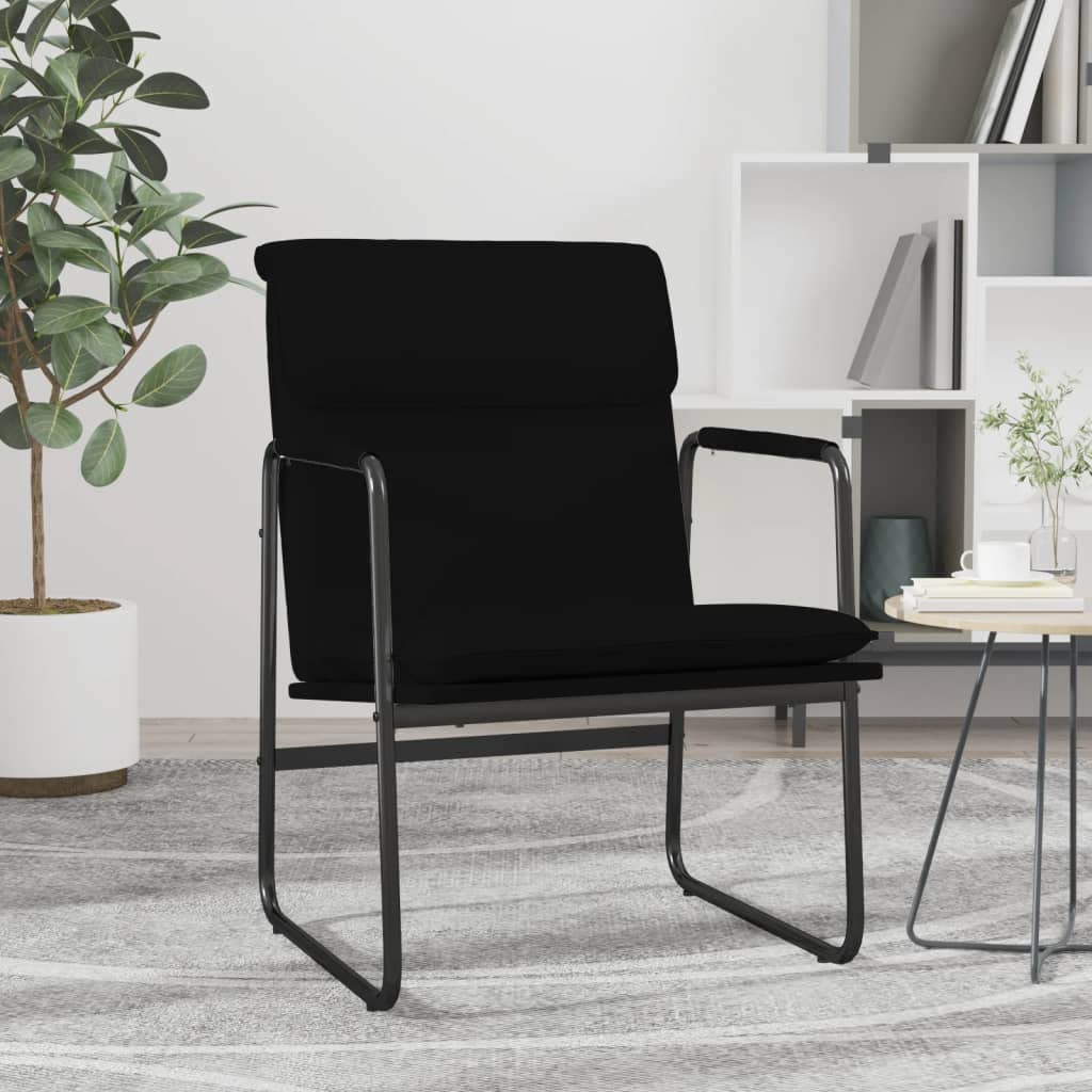 vidaXL Stylish Modern Lounge Chair - 21.7"x25.2"x31.5" Comfy Faux Leather in Elegant Black, Ideal for Relaxation & Home Decor