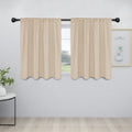 Easy-Going Rod Pocket Blackout Curtains For Bedroom, Room Darkening Window Curtains For Living Room, Thermal Insulated Noise Reduction Solid Window Drapes, 2 Panels(42X36 In, Beige)