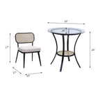Acme Frydel 3-Piece Wooden Tapered Leg Table and Chairs Set in Black