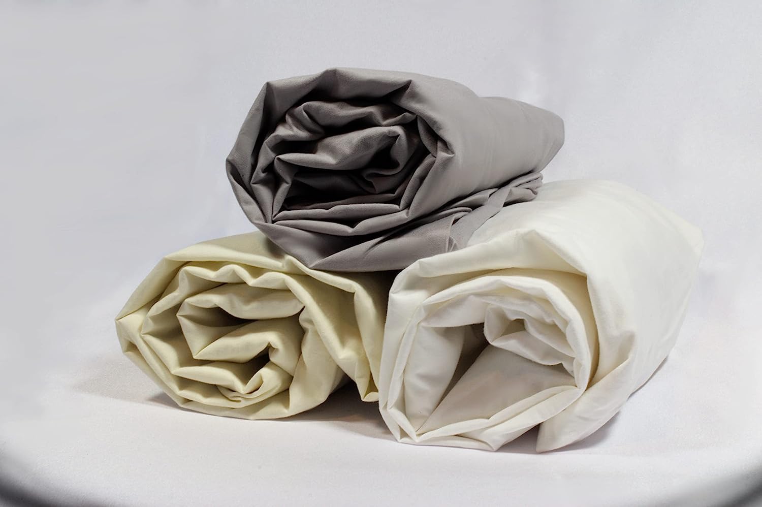 Queen Bed Sheet Set 100% Organic Cotton Gots Certified Queen Flat Sheet, Fitted Sheet And Pillowcase Snow White