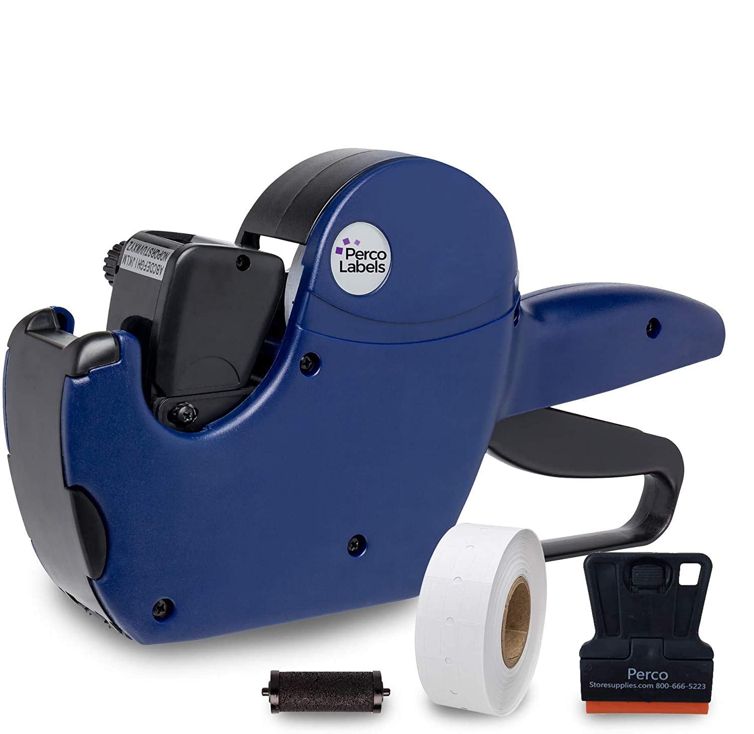 Perco Pro 1 Line Date Gun, 8 Digit 1 Line Date Label Gun Preloaded With Roll Of 1000 White Labels, Preloaded Ink Roll