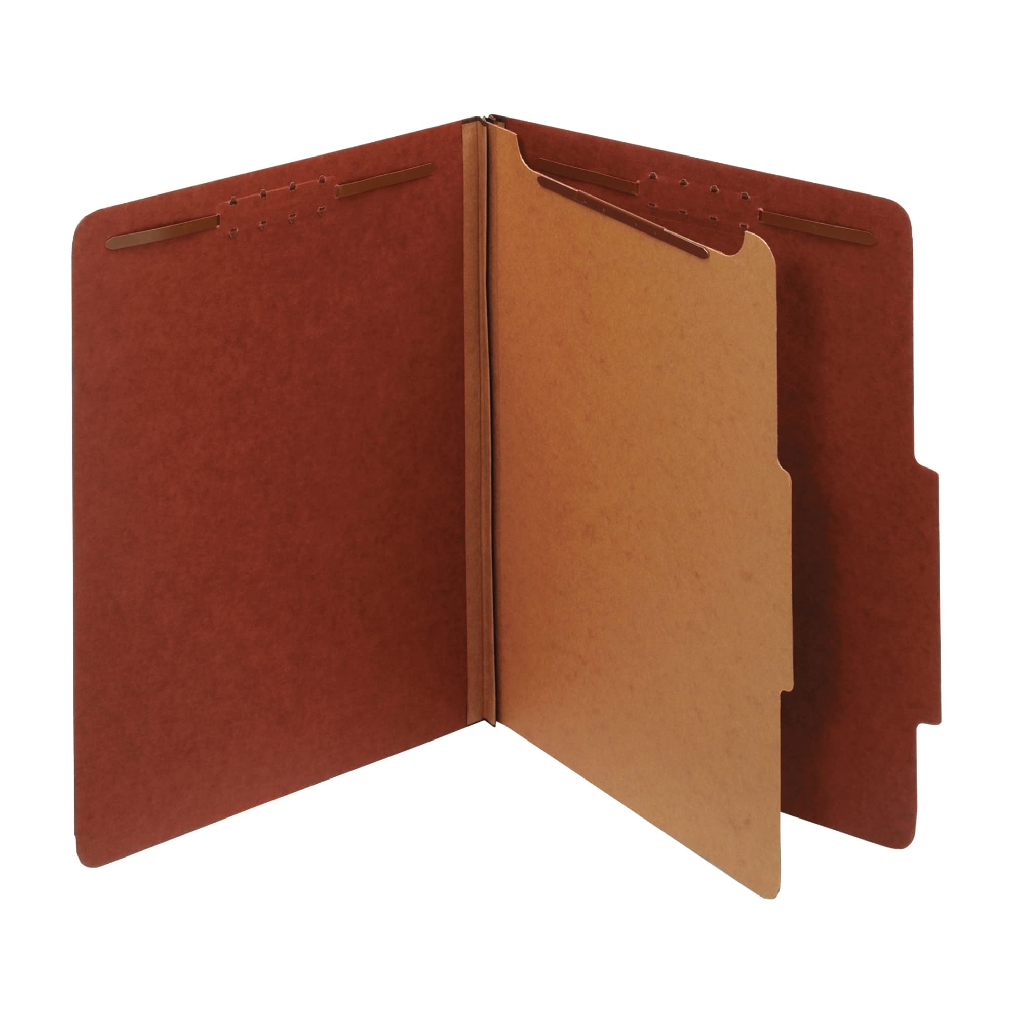 Office Depot Classification Folders, 1 3/4In. Expansion, Letter Size, 1 Divider, 60% Recycled, Red, Pack Of 5, Om01729