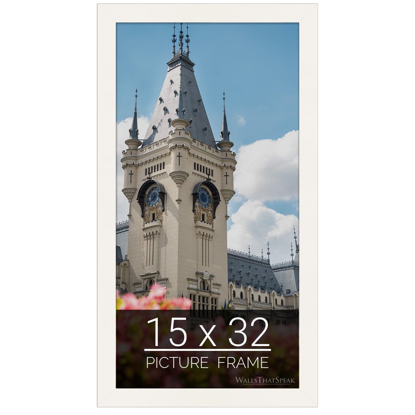 wallsthatspeak 15x32 white Picture Frame for Puzzles Posters Photos or Artwork