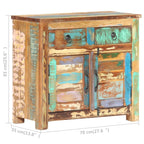 vidaXL Sideboard 27.6"x13.8"x25.6" Solid Reclaimed Wood