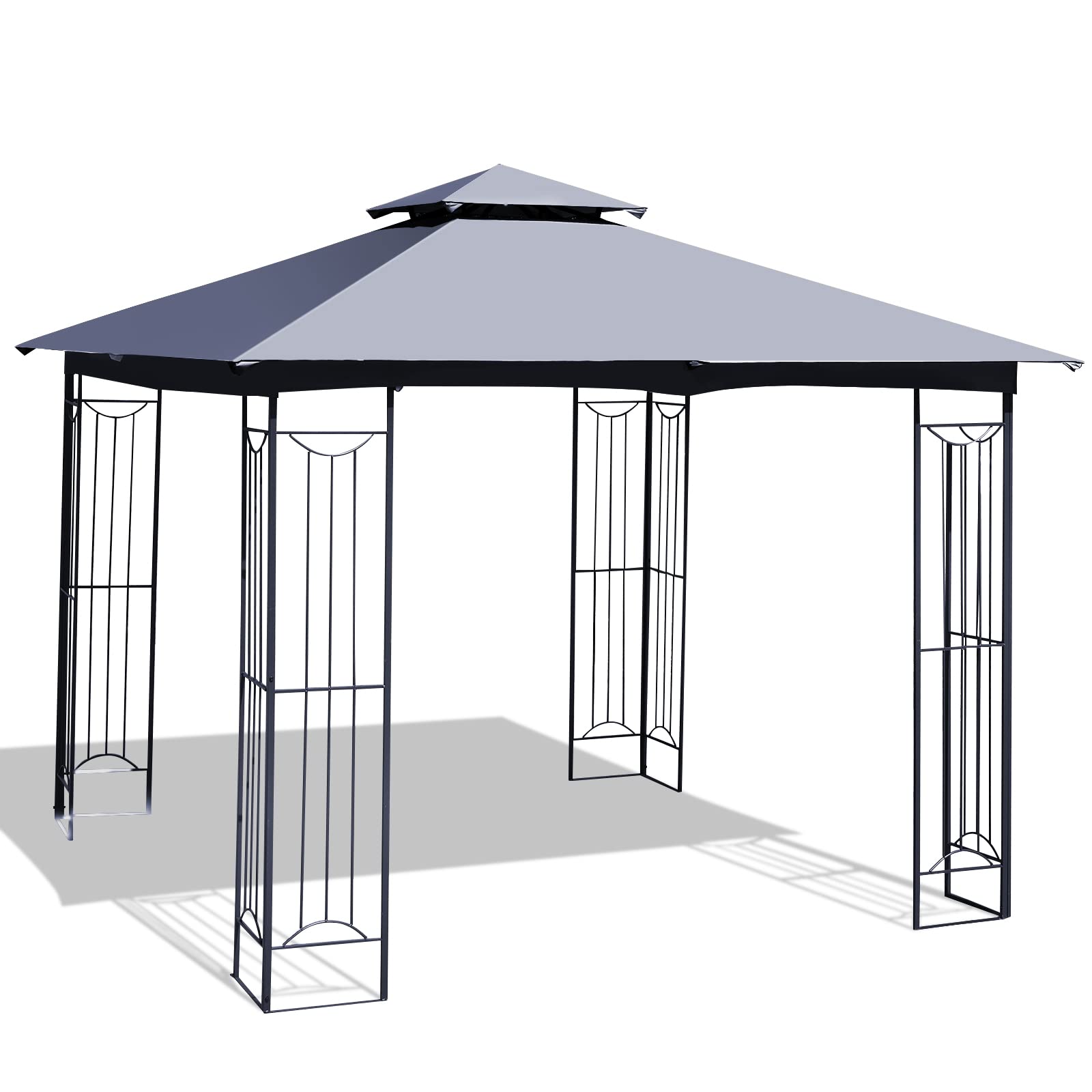 Tangkula 10 X 10 Ft Patio Gazebo, Double Roof Outdoor Gazebo With Steel Frame, Patio Pavilion Shelter For Poolside, Deck, Backya