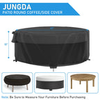 Jungda Outdoor Round Coffee Table Cover 40 Inch,Waterproof Patio Round Table Covers,Heavy Duty Outdoor Furniture Cover - 40 X 18 Inch
