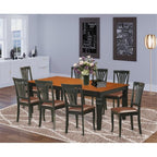 East West Furniture LGAV9-BCH-LC 9 Piece Dining Room Table Set Includes a Rectangle Kitchen Table with Butterfly Leaf and 8 Faux Leather Upholstered Dining Chairs, 42x84 Inch, Black & Cherry