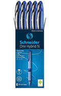 Schneider One Hybrid N Rollerball Pen, 0.3 Mm Hybrid Needle Tip, Light Blue Barrel, Blue Ink, Box Of 10 Pens (183403)