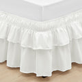 Rimela Ruffle Bed Skirt Warm White King 18 Inch Drop, Elastic Wrap Around Bed Skirts King Size, Easy To Install Dust Ruffle, Mac