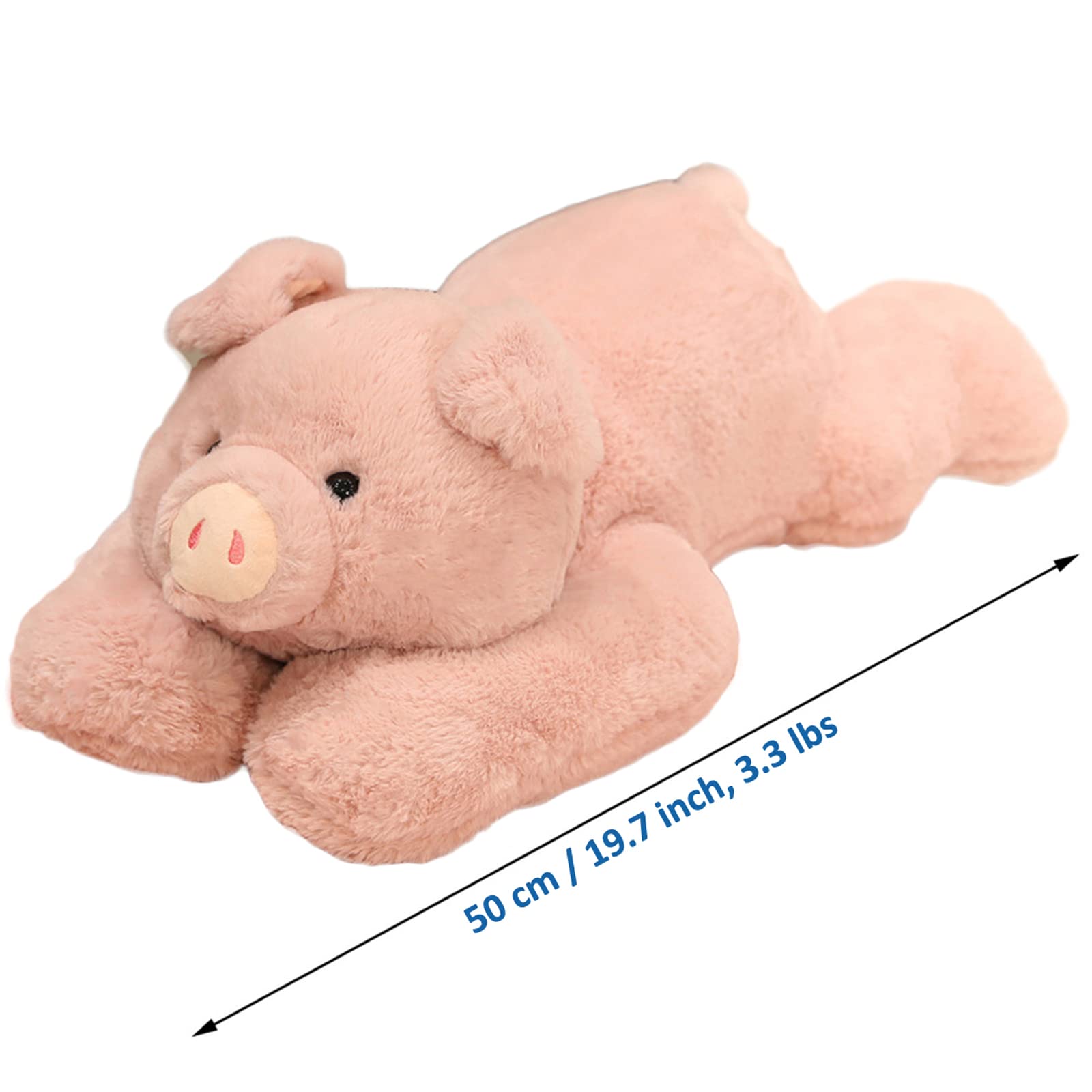 Doireum Weighted Stuffed Animals, 3.3 Lbs Weighted Pig Stuffed Animal Toy Pig Weighted Plush Animals Throw Pillow Gifts For Boys