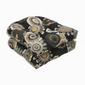 Pillow Perfect Floral Indoor/Outdoor Chair Seat Cushion, Tufted, Weather, And Fade Resistant, 19' X 19', Black/Yellow Crosby,