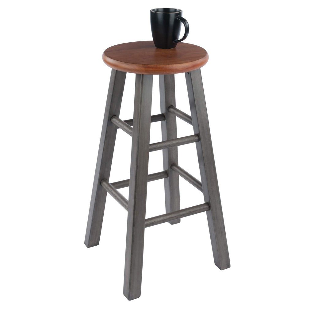 Winsome Wood Ivy Counter Stool, Rustic Gray And Teak, 24"