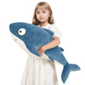 Haijunya 32    Blue Giant Sharks Plush,Large Whale Shark Stuffed Animals, Big Ocean Sea Fish Squishy Body Pillow Soft Plushies T