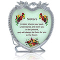 BANBERRY DESIGNS Sisters Candle Holder with Touching Sentiment - Heart Shaped Glass and Metal with Angels and Flowers Measures 3