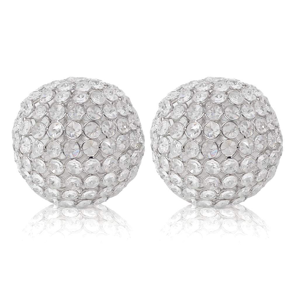 HomeRoots 5' X 5' X 5' Silver Iron & Cristal Spheres Set of 2