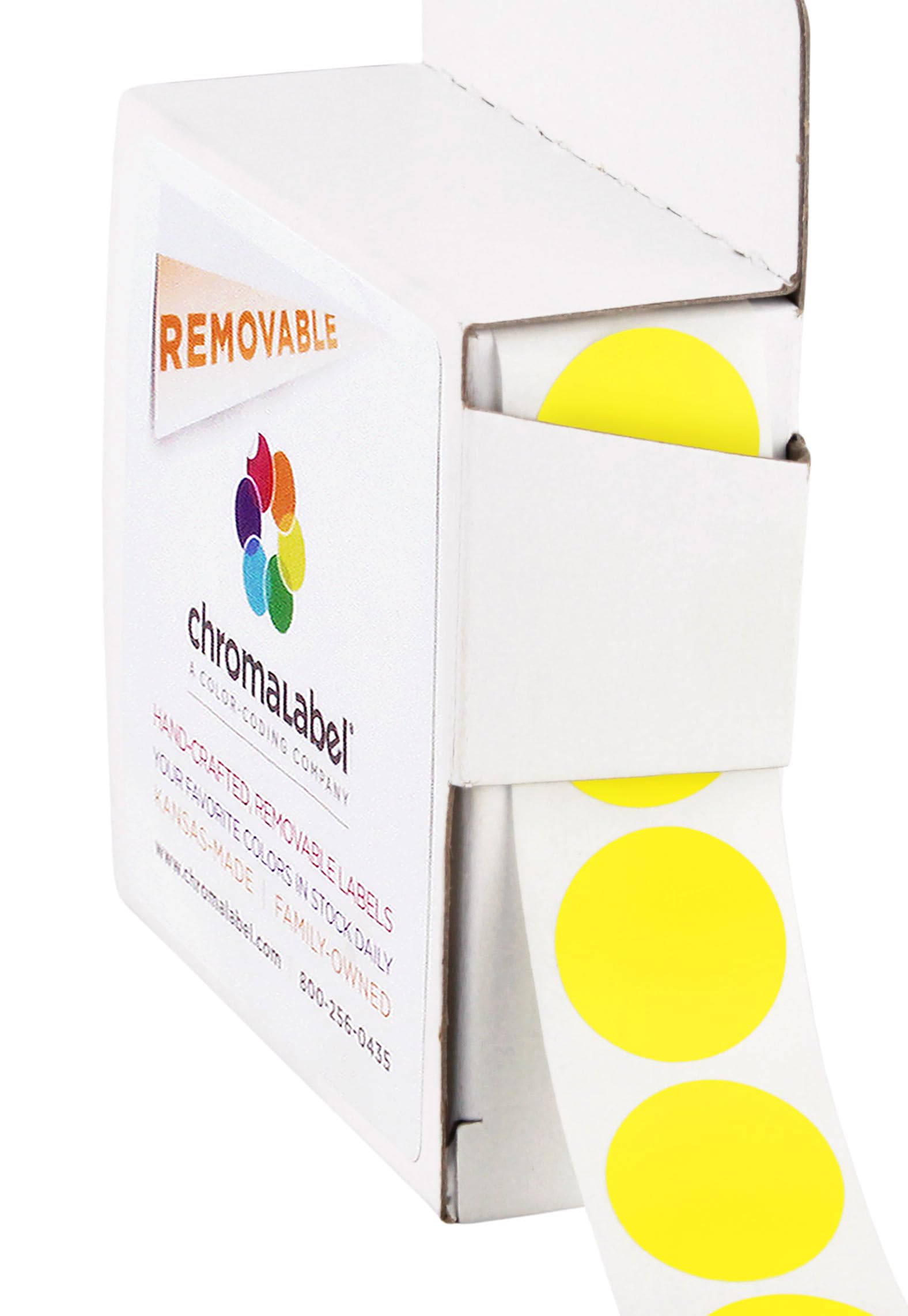 Chromalabel 3/4 Inch Round Colored Stickers, Removable Sticky Dots Color Coding Labels, Ideal Colored Dot Stickers For Arts And