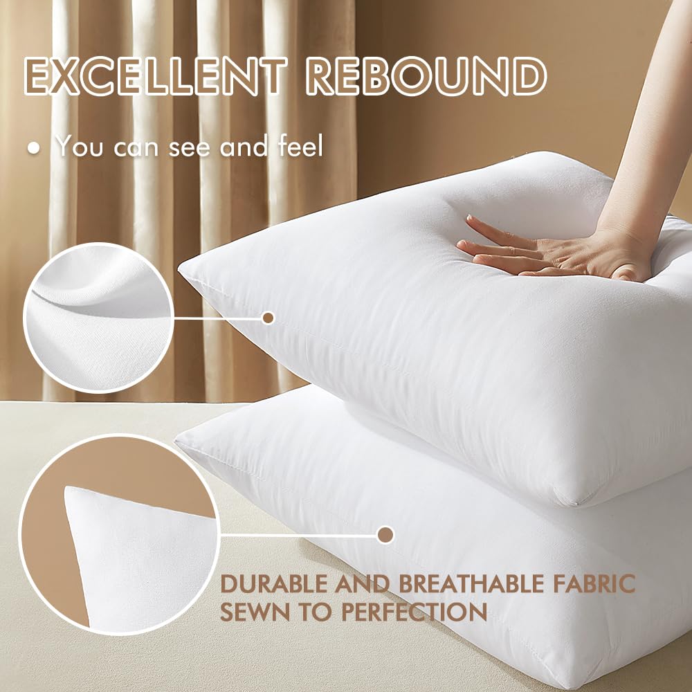 Miulee 18X18 Inches Pillow Inserts Pack Of 2, Decorative Throw Pillow Inserts For Couch