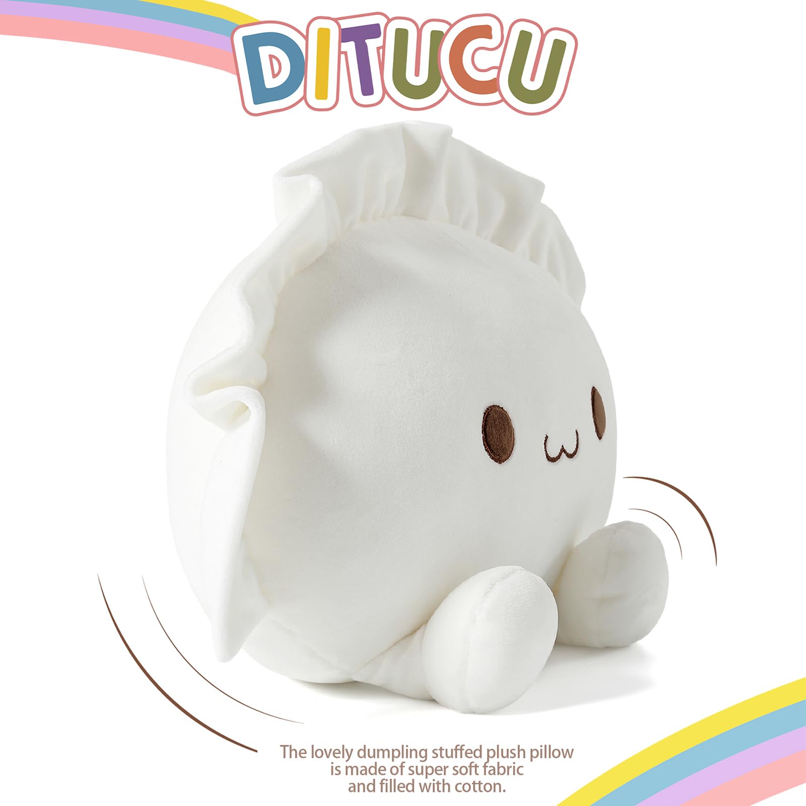 Ditucu Cute Dumpling Plush Pillow Funny Food Soup Dumplings Plushie Kawaii Stuffed Aniamls Toys Hugging Gifts For Kids White 14