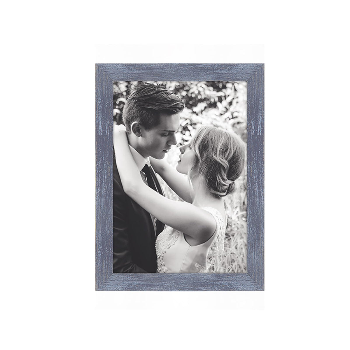 JDZIVTOP 5.5x8.5 Picture Frame Blue, Rustic Natural 8.5x5.5in Photo/Portrait/Poster/Art Frame, Wall Hanging/Tabletop, Horizontal/Vertical Display Gallery Family Wedding Memorial Pic Frame Gift