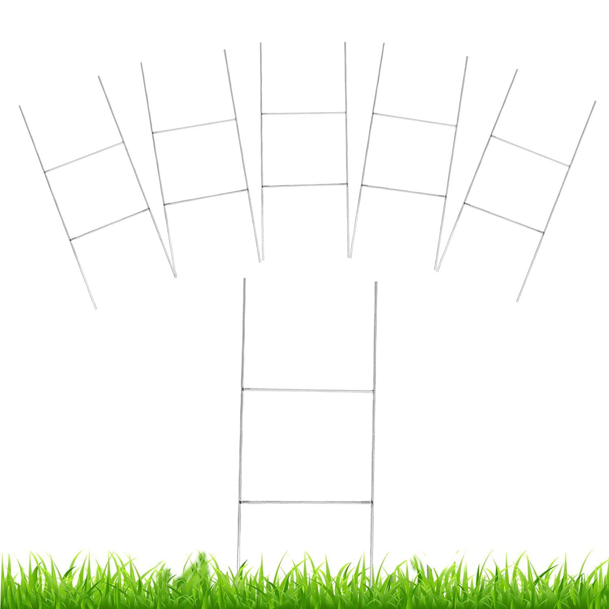 5 Pack Yard Sign Stakes Metal,18 X 7 H Frames Yard Stakes For Signs Silver