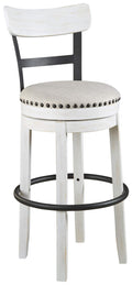 Signature Design By Ashley Valebeck 30' Modern Swivel Pub Height Barstool, Whitewash