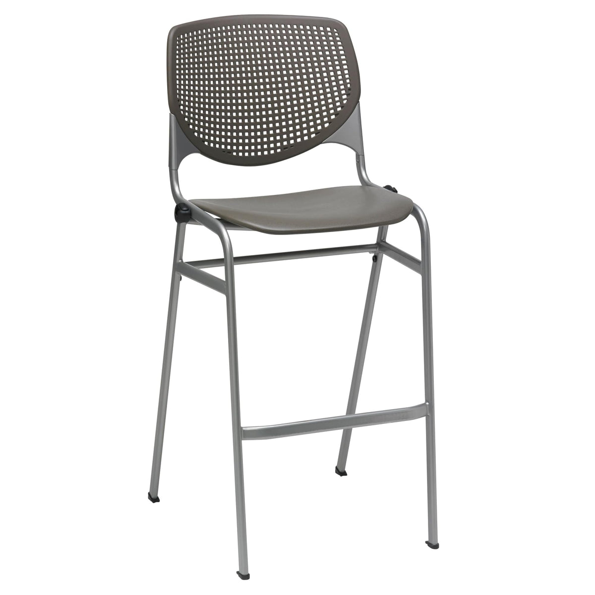 Kfi Seating Kool Series Polypropylene Bar Stool With Perforated Back, Brownstone Finish