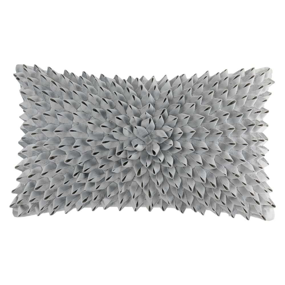 Kingrose 3D Flower Home Decorative Accent Throw Pillow Case Artistic Cushion Cover For Sofa Couch Chair 12 X 20 Inches Velvet Li