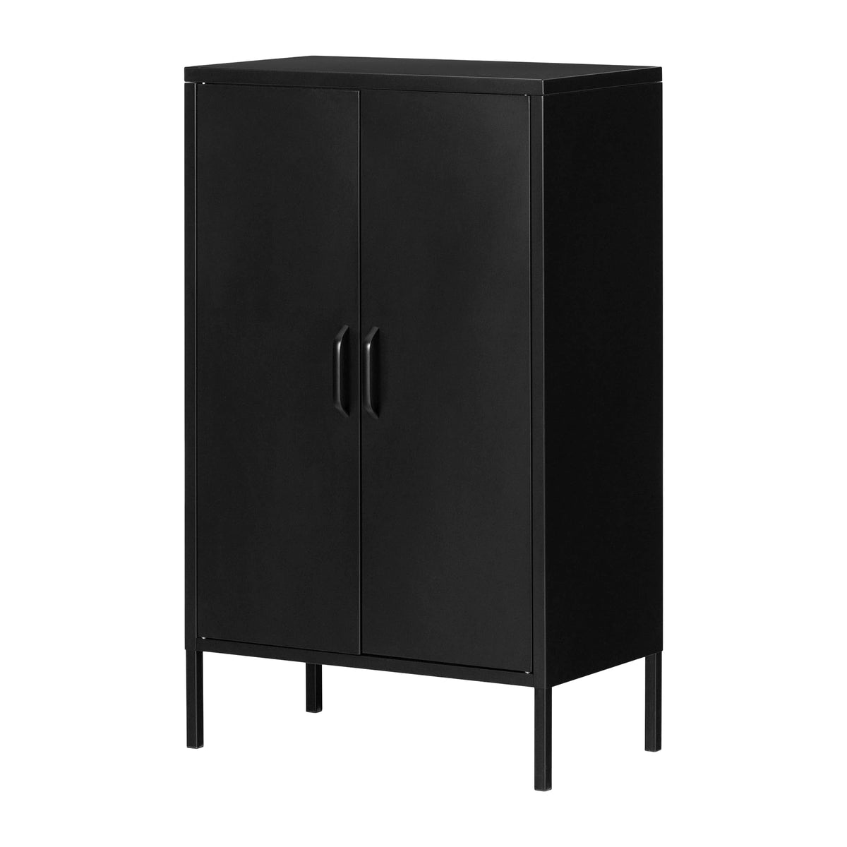 South Shore Crea Metal 2-Door Accent Cabinet, Black