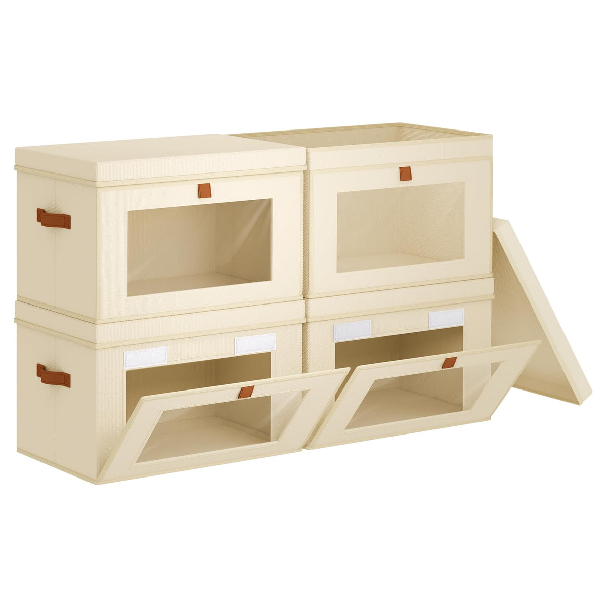 Homsorout Storage Bins with Lids  Closet Organizer with Front Opening