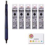 Uni Jetstream Edge 0.28Mm Oil-Based Ballpoint Pen, Navy Body (Sxn100328.9)+Jetstream Edge 0.28Mm Ballpoint Pen Refills(Sxr-203-2