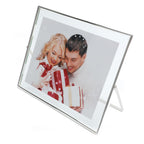 AhaGo Silver Floating Frame (10''x12'',Horizontal), For Picture Sizes 8.5x11, 8x10, 7x9, Tabletop Shelf Photo Frame, Modern Mini