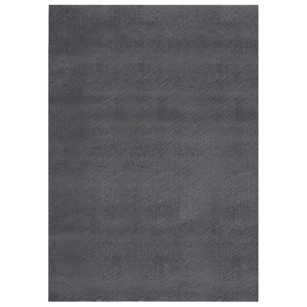 vidaXL 8x10 Ft Rectangular Shaggy Rugs, Fluffy Carpets with Anti-Slip Backing, Indoor Modern Plush Area Rugs for Living Room Bedroom Hallway, Easy-Maintenance Home Decor, Anthracite