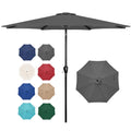 Simple Deluxe 9Ft Outdoor Patio Umbrella Table Market Umbrella With Push Button Tilt And Crank, 8 Sturdy Ribs, Uv Protection Waterproof For Garden, Lawn, Deck, Backyard, Pool, Grey